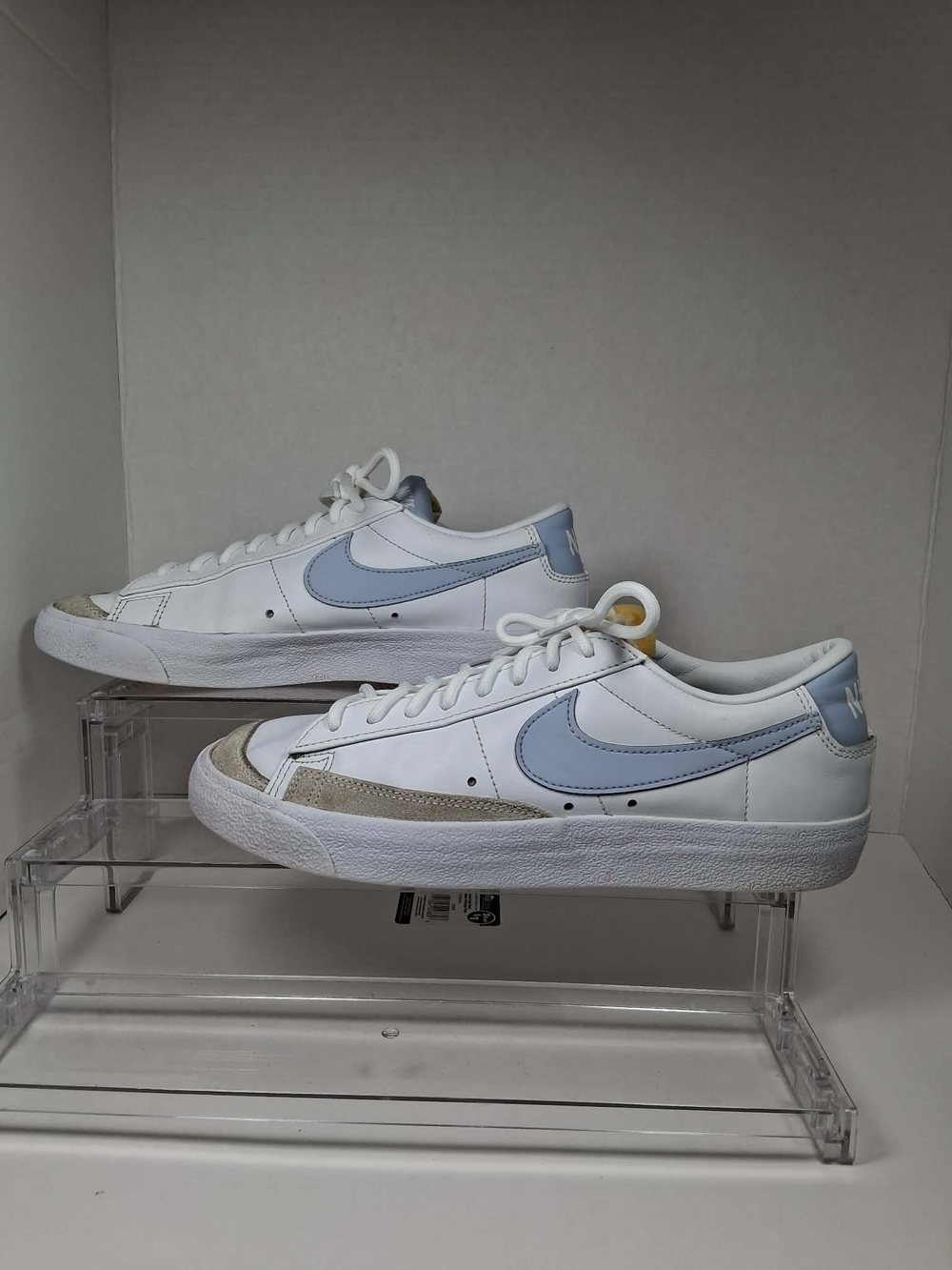 Nike Blazer '77 Low Men's Lace-Up Sneakers White/Light Blue/Beige DC4769-103 Sz8